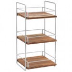Cal-Mil 3704-3-49 Mid-Century Wood and Chrome Three Tier Merchandiser - 13