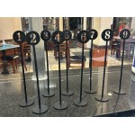 American Metalcraft NSB50 Black Stamped-Out Number Table Stands - 41 to 50