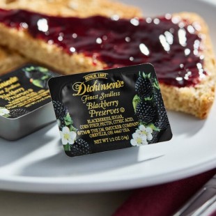 Dickinson's .5 oz. Seedless Blackberry Preserves Portion Cups - 200/Case Dickinson's .5 oz. Seedless Blackberry Preserves Portion Cups - 200/Case