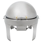 Vollrath 46265 6 Qt. New York, New York Retractable Dripless Round Chafer with Brass Trim Vollrath 46265 6 Qt. New York, New York Retractable Dripless Round Chafer with Brass Trim