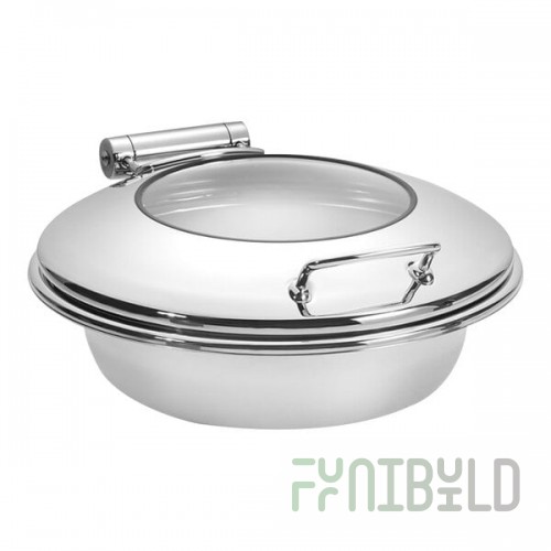 Eastern Tabletop Park Avenue 6 Qt. Round Induction Chafer with Glass Cover 3918G