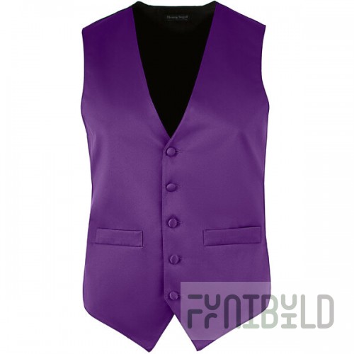 Henry Segal Men's Customizable Purple Satin Server Vest - 2XL