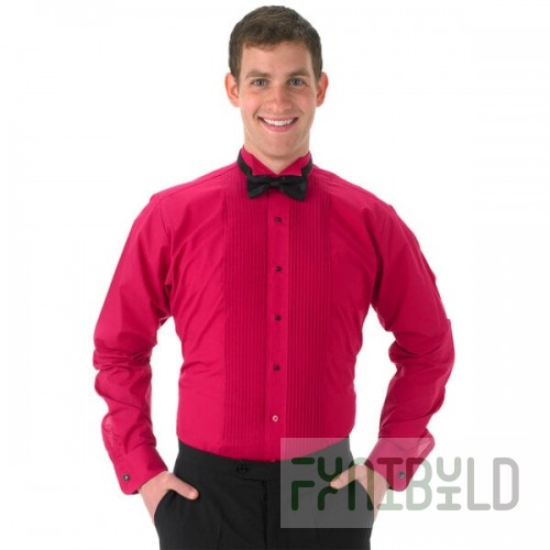 Henry Segal Unisex Customizable Fuchsia Tuxedo Shirt with Wing Tip Collar - XL