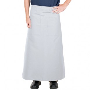 Intedge Gray Poly-Cotton Bistro Apron with 2 Pockets - 38