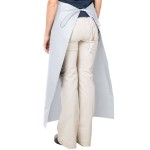 Intedge Gray Poly-Cotton Bistro Apron with 2 Pockets - 38 Intedge Gray Poly-Cotton Bistro Apron with 2 Pockets - 38