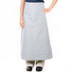Intedge Gray Poly-Cotton Bistro Apron with 2 Pockets - 38 Intedge Gray Poly-Cotton Bistro Apron with 2 Pockets - 38