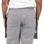 Uncommon Chef 3130 Pinstripe Customizable Denim Cadence Waist Apron with Black Webbing and 3 Pockets - 18