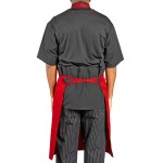 Uncommon Chef 3004 Red Customizable Poly-Cotton Twill Bib Apron with 3 Pockets - 34 Uncommon Chef 3004 Red Customizable Poly-Cotton Twill Bib Apron with 3 Pockets - 34