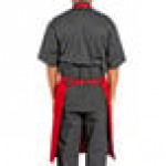 Uncommon Chef 3004 Red Customizable Poly-Cotton Twill Bib Apron with 3 Pockets - 34 Uncommon Chef 3004 Red Customizable Poly-Cotton Twill Bib Apron with 3 Pockets - 34