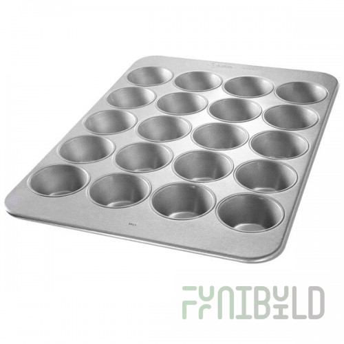 Chicago Metallic 44705 20 Cup 8.2 oz. Glazed Aluminized Steel Jumbo Pecan Roll / Muffin Pan - 17 7/8