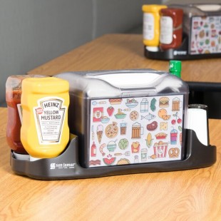 San Jamar H4005CTBK Venue Tabletop Fullfold Napkin Dispenser with Caddy