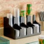 Choice Black 8-Section Countertop Cup and Lid Organizer
