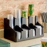 Choice Black 8-Section Countertop Cup and Lid Organizer
