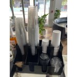 Choice Black 8-Section Countertop Cup and Lid Organizer