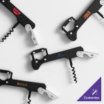 Franmara 2034T Boomerang Customizable Waiter's Corkscrew with Black Handle and Non-Stick Spiral