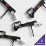Franmara 2034T Boomerang Customizable Waiter's Corkscrew with Black Handle and Non-Stick Spiral