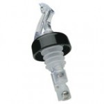 Precision Pours 12 RA C/F 0.5 oz. Rum Amber Measured Liquor Pourer with Collar and Fliptop - 12/Pack