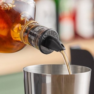 TableCraft Plastic Free-Flow Black Liquor Pourer 35BK - 144/Case