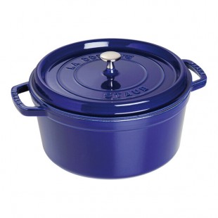 Staub 7 Qt. Dark Blue Enameled Cast Iron Dutch Oven 1004301 Staub 7 Qt. Dark Blue Enameled Cast Iron Dutch Oven 1004301