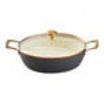 Spring USA Venice 4 Qt. Graphite Round Induction-Ready Chafer Casserole Pan with Cover 8856-9-28 Spring USA Venice 4 Qt. Graphite Round Induction-Ready Chafer Casserole Pan with Cover 8856-9-28