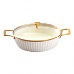 Spring USA Venice 4 Qt. Graphite Round Induction-Ready Chafer Casserole Pan with Cover 8856-9-28 Spring USA Venice 4 Qt. Graphite Round Induction-Ready Chafer Casserole Pan with Cover 8856-9-28