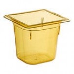 Vollrath 9066410 Super Pan® 1/6 Size Amber High Heat Plastic Food Pan - 6 Vollrath 9066410 Super Pan® 1/6 Size Amber High Heat Plastic Food Pan - 6