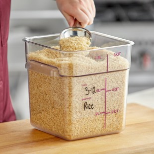 Vigor 8 Qt. Allergen-Free Clear Square Polycarbonate Food Storage Container Vigor 8 Qt. Allergen-Free Clear Square Polycarbonate Food Storage Container