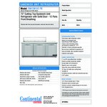 Continental Refrigerator SW72N12C-FB 72