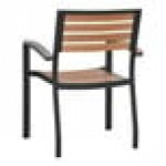 Flash Furniture Lark Natural Faux Teak Slat Stackable Arm Chair - 2/Set Flash Furniture Lark Natural Faux Teak Slat Stackable Arm Chair - 2/Set
