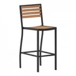 Flash Furniture Lark Natural Faux Teak Slat Stackable Arm Chair - 2/Set Flash Furniture Lark Natural Faux Teak Slat Stackable Arm Chair - 2/Set