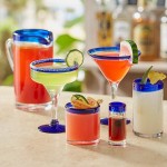 Acopa Tropic 16 oz. Cooler Glass with Blue Rim - 12/Case Acopa Tropic 16 oz. Cooler Glass with Blue Rim - 12/Case