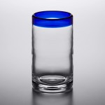 Acopa Tropic 16 oz. Cooler Glass with Blue Rim - 12/Case Acopa Tropic 16 oz. Cooler Glass with Blue Rim - 12/Case
