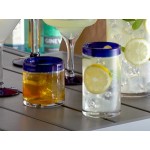 Acopa Tropic 16 oz. Cooler Glass with Blue Rim - 12/Case Acopa Tropic 16 oz. Cooler Glass with Blue Rim - 12/Case