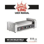 Carnival King HDRG24 24 Hot Dog Roller Grill with 9 Rollers and Glass Sneeze Guard - 120V, 1170W