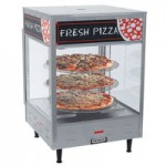 Nemco 6452 Single Door Rotating 4-Tier Pizza Merchandiser with 18 Nemco 6452 Single Door Rotating 4-Tier Pizza Merchandiser with 18