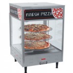Nemco 6452 Single Door Rotating 4-Tier Pizza Merchandiser with 18 Nemco 6452 Single Door Rotating 4-Tier Pizza Merchandiser with 18