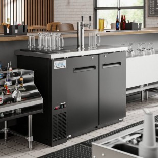 Avantco UDD-48-HC Double Tap Kegerator Beer Dispenser - Black, (2) 1/2 Keg Capacity