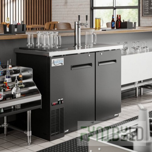 Avantco UDD-48-HC Double Tap Kegerator Beer Dispenser - Black, (2) 1/2 Keg Capacity