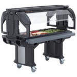Cambro VBR6110 Black 6' Versa Food / Salad Bar with Standard Casters