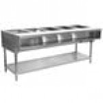 Advance Tabco WB-5G Natural Gas Five Pan Wetbath Powered Hot Food Table with Undershelf - Sealed Well