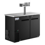 Avantco UDD-48-HC Four Tap Kegerator Beer Dispenser - Black, (2) 1/2 Keg Capacity