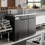 Avantco UDD-48-HC Four Tap Kegerator Beer Dispenser - Black, (2) 1/2 Keg Capacity