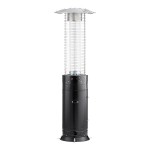 Backyard Pro Courtyard Series RNDFHBLK Black Round Portable Propane Outdoor Patio Heater with Glass Tube - 46,000 BTU