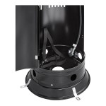 Backyard Pro Courtyard Series RNDFHBLK Black Round Portable Propane Outdoor Patio Heater with Glass Tube - 46,000 BTU