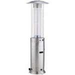 Backyard Pro Courtyard Series RNDFHBLK Black Round Portable Propane Outdoor Patio Heater with Glass Tube - 46,000 BTU