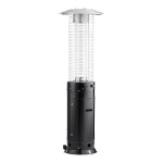 Backyard Pro Courtyard Series RNDFHBLK Black Round Portable Propane Outdoor Patio Heater with Glass Tube - 46,000 BTU