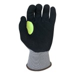 Armor Guys Kyorene Pro 00-810-L Gray 18 Gauge A1 Graphene Gloves with Black HCT Microfoam Nitrile Palm Coating and Hi-Vis Thumb Crotch - Large