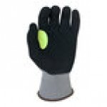 Armor Guys Kyorene Pro 00-810-L Gray 18 Gauge A1 Graphene Gloves with Black HCT Microfoam Nitrile Palm Coating and Hi-Vis Thumb Crotch - Large