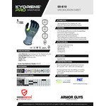 Armor Guys Kyorene Pro 00-810-L Gray 18 Gauge A1 Graphene Gloves with Black HCT Microfoam Nitrile Palm Coating and Hi-Vis Thumb Crotch - Large