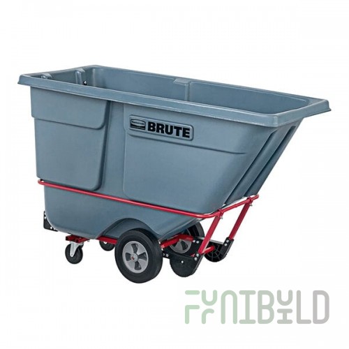 Rubbermaid® 2192462 BRUTE Gray 1.0 Cubic Yard Standard-Duty Tilt Truck / Trash Cart (1250 lb.)
